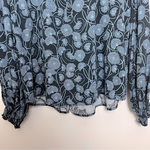 Anthropologie Maeve Collette Floral Motif Balloon Sleeve Peasant Blouse - Picture 12 of 16